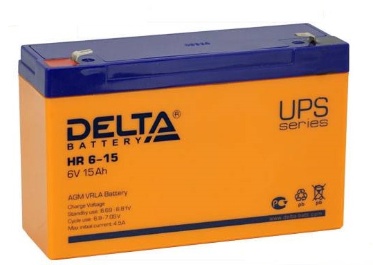 Аккумулятор Delta HR 6v15ah