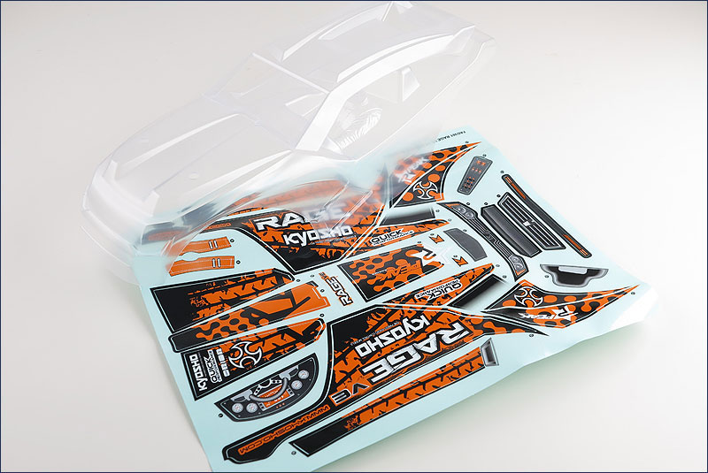 KYOSHO запчасти Clear Body Set (RAGE VE) FAB302